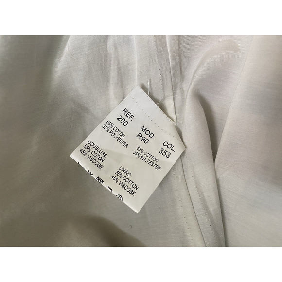 Carven Dress Cut Out Front Bow Tie Sleeveless Jacquard Beige Gray Sheath… - Picture 8 of 9